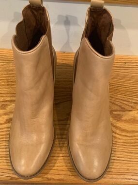 INC Rickie Women’s Tan Leather Ankle Boots - Classic Chelsea Style